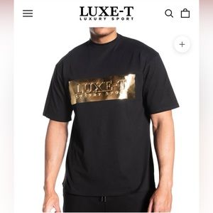 LUXE-T gold embossed T black size XL
